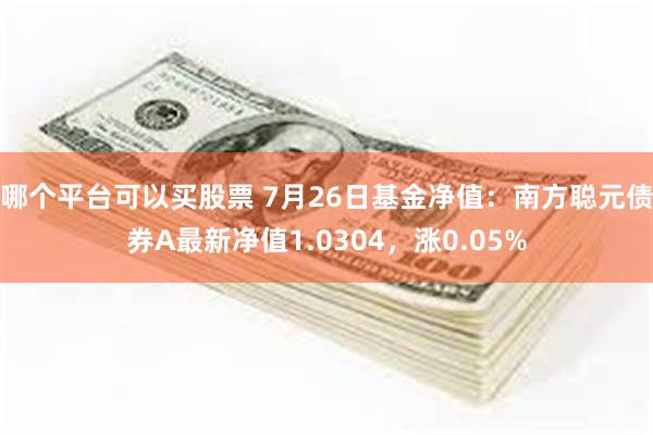 哪个平台可以买股票 7月26日基金净值：南方聪元债券A最新净值1.0304，涨0.05%