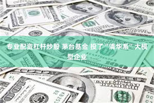 专业配资杠杆炒股 茅台基金 投了“清华系”大模型企业