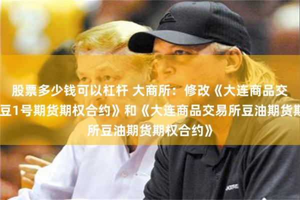 股票多少钱可以杠杆 大商所：修改《大连商品交易所黄大豆1号期货期权合约》和《大连商品交易所豆油期货期权合约》