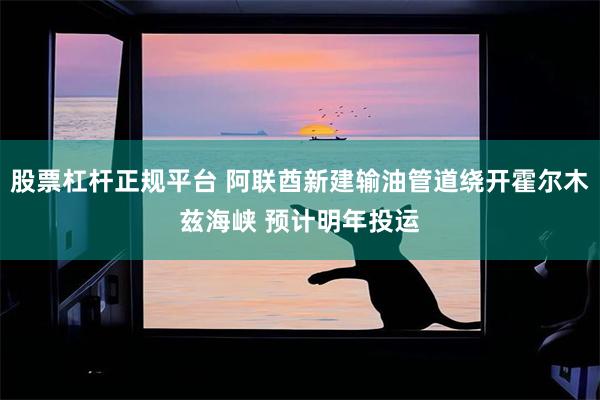 股票杠杆正规平台 阿联酋新建输油管道绕开霍尔木兹海峡 预计明年投运