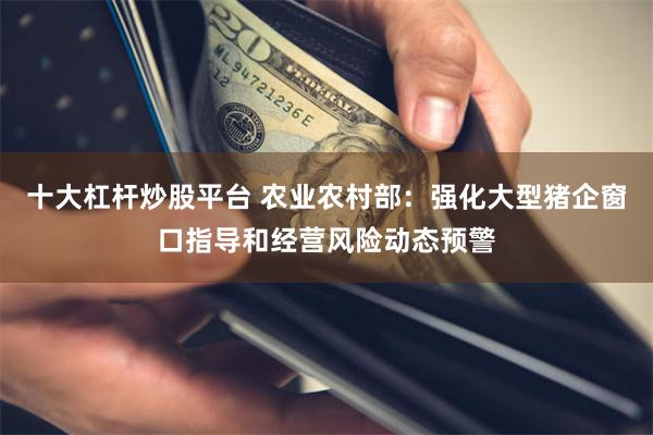十大杠杆炒股平台 农业农村部：强化大型猪企窗口指导和经营风险动态预警