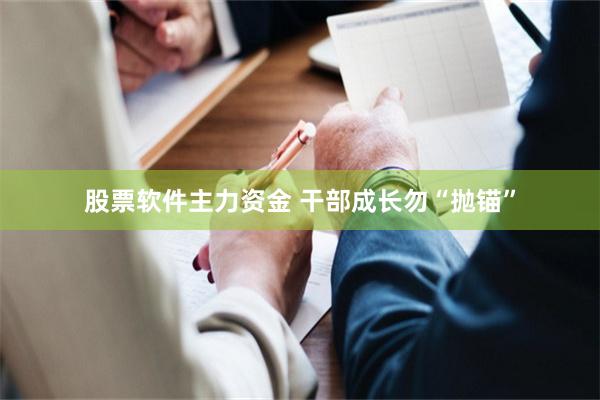 股票软件主力资金 干部成长勿“抛锚”