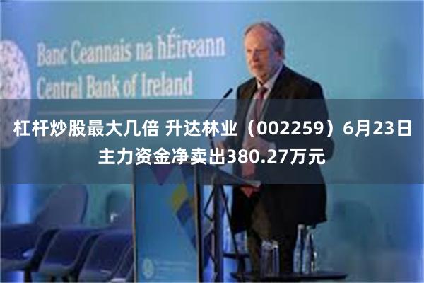 杠杆炒股最大几倍 升达林业（002259）6月23日主力资金净卖出380.27万元