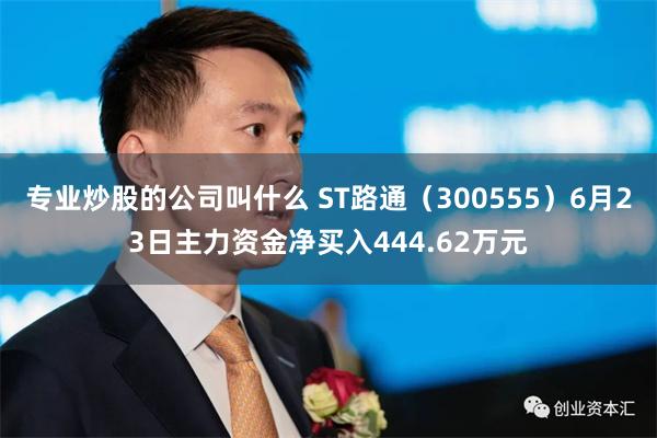 专业炒股的公司叫什么 ST路通（300555）6月23日主力资金净买入444.62万元