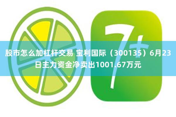 股市怎么加杠杆交易 宝利国际(300135)6月23日主力资金净卖出1001.67万元