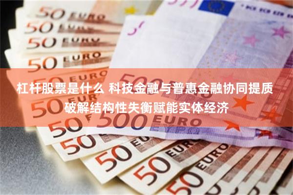 杠杆股票是什么 科技金融与普惠金融协同提质 破解结构性失衡赋能实体经济