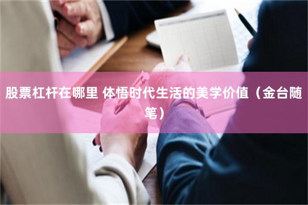 股票杠杆在哪里 体悟时代生活的美学价值(金台随笔)