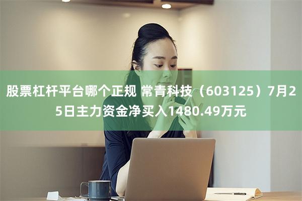 股票杠杆平台哪个正规 常青科技（603125）7月25日主力资金净买入1480.49万元