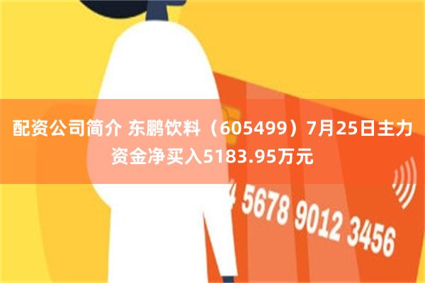 配资公司简介 东鹏饮料（605499）7月25日主力资金净买入5183.95万元