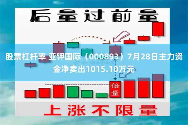 股票杠杆率 亚钾国际（000893）7月28日主力资金净卖出1015.10万元