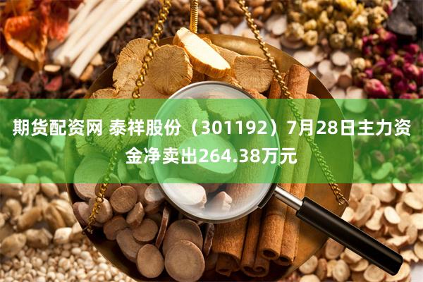 期货配资网 泰祥股份(301192)7月28日主力资金净卖出264.38万元