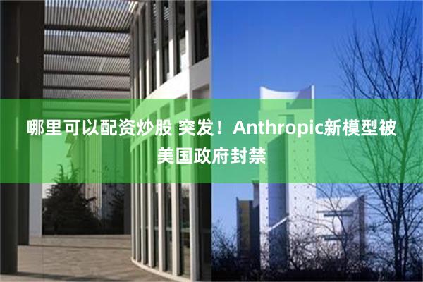 哪里可以配资炒股 突发!Anthropic新模型被美国政府封禁