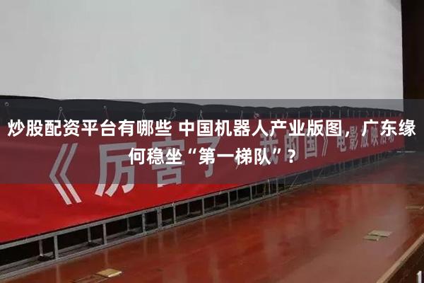 炒股配资平台有哪些 中国机器人产业版图，广东缘何稳坐“第一梯队”？